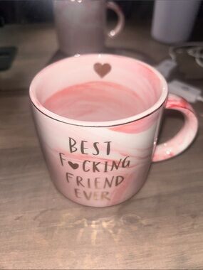 Pink Marble 'Best Friend Ever' Ceramic Coffee Mug